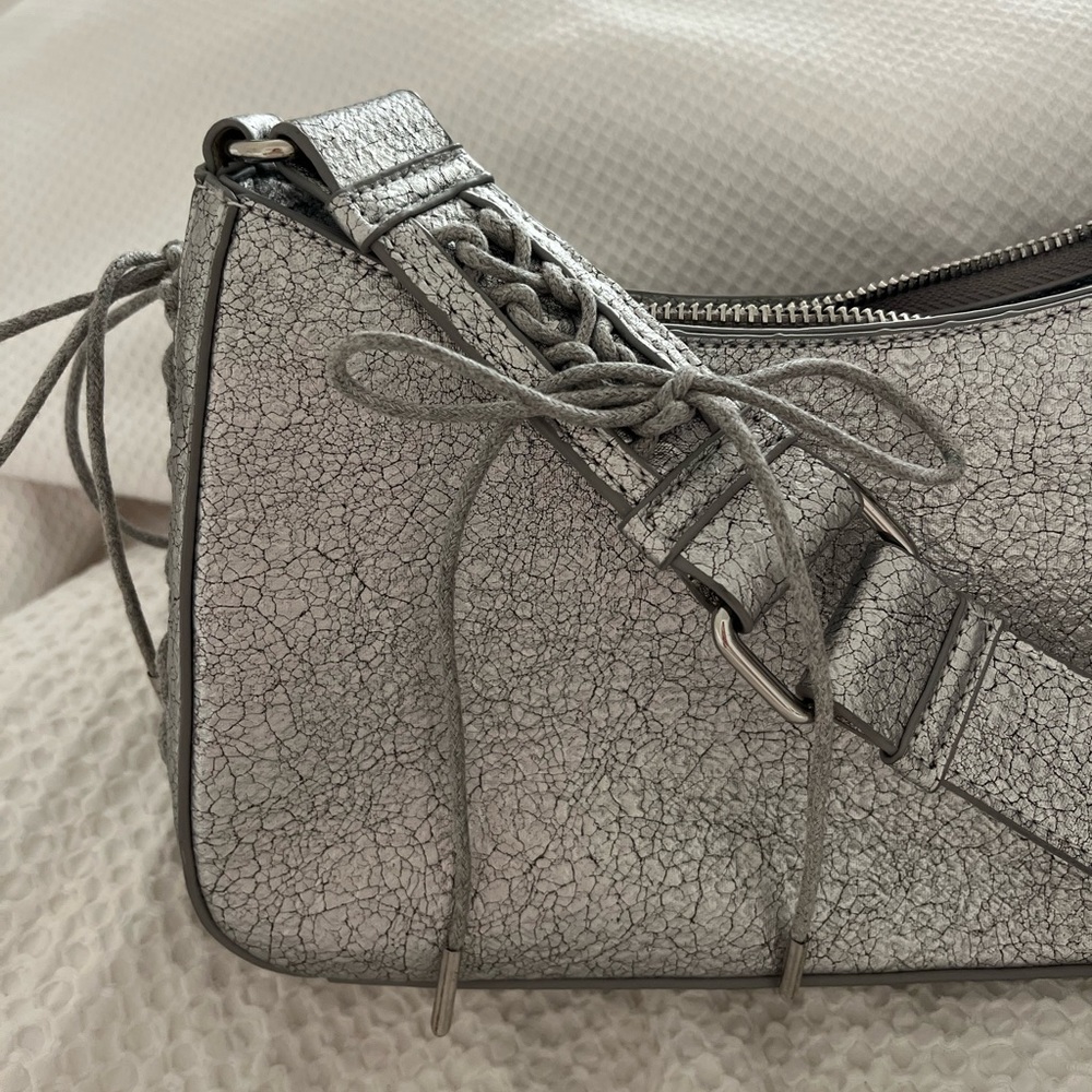 Silver shoulder bag